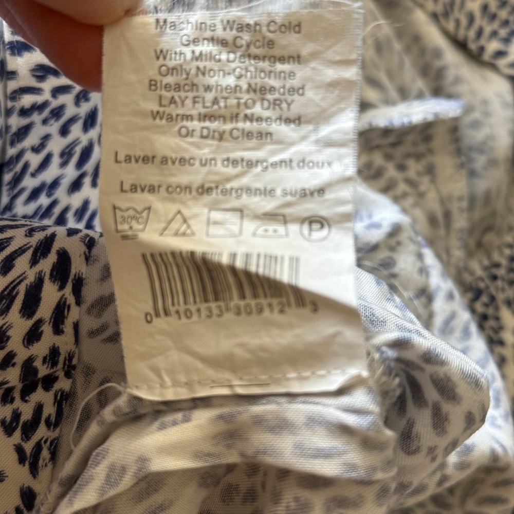 A Pea in the Pod Maternity Pants Rayon Wide Leg Blue White Coastal M - Picture 14 of 14